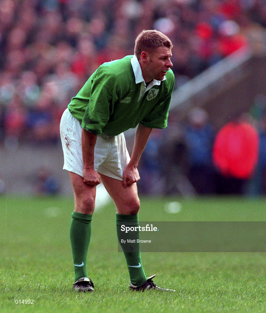 4 April 1998; Killian Keane of Ireland during the Five Nations Rugby Championship match between England and Ireland at Twickenham Stadium in London, England. Photo by Matt Browne/Sportsfile