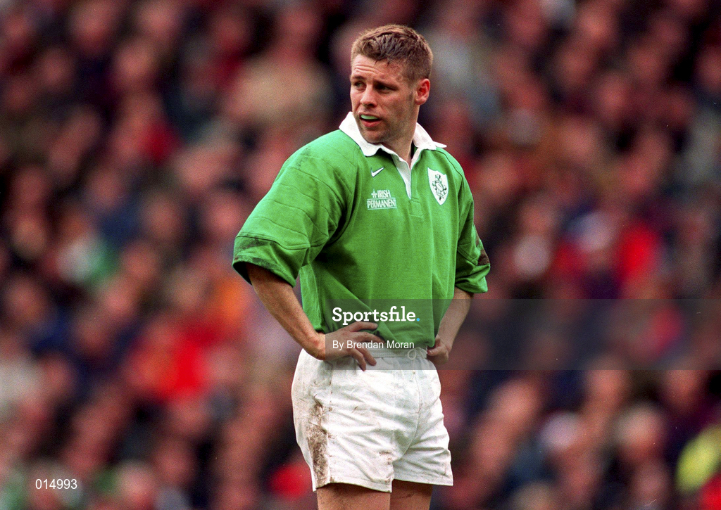 4 April 1998; Killian Keane of Ireland during the Five Nations Rugby Championship match between England and Ireland at Twickenham Stadium in London, England. Photo by Brendan Moran/Sportsfile