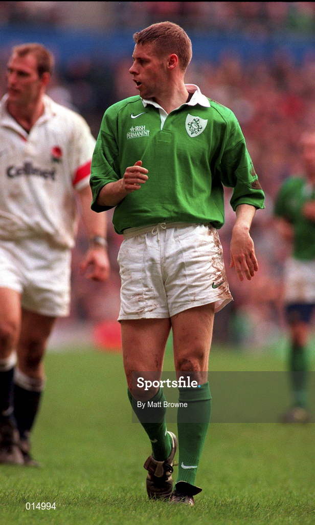 4 April 1998; Killian Keane of Ireland during the Five Nations Rugby Championship match between England and Ireland at Twickenham Stadium in London, England. Photo by Matt Browne/Sportsfile