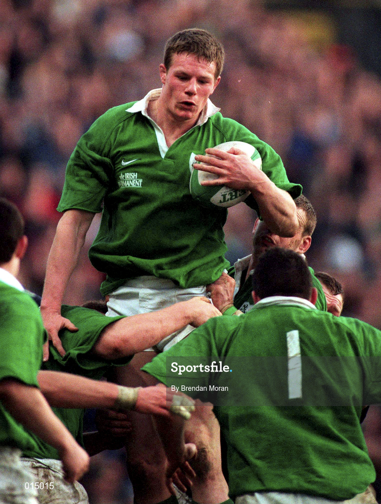 7 February 1998; Malcolm O'Kelly of Ireland during the Five Nations Rugby Championship match between Ireland and Scotland at Lansdowne Road in Dublin, Ireland. Photo by Brendan Moran/Sportsfile