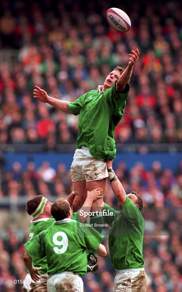 4 April 1998; Malcolm O'Kelly of Ireland during the Five Nations Rugby Championship match between England and Ireland at Twickenham Stadium in London, England. Photo by Matt Browne/Sportsfile