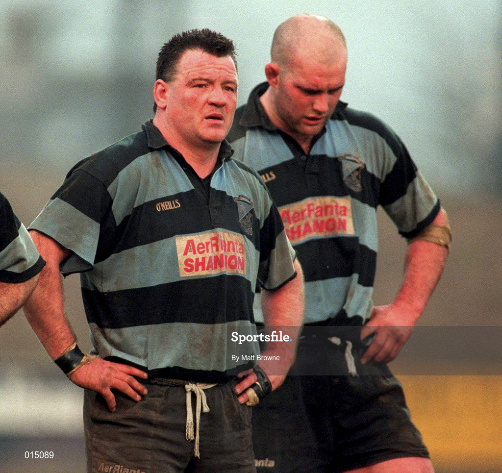 31 January 1998; Noel Healy, left, and John Hayes of Shannon during the All-Ireland League Division 1 match between Shannon RFC and Ballymena RFC at Thomond Park in Limerick. Photo by Matt Browne/Sportsfile