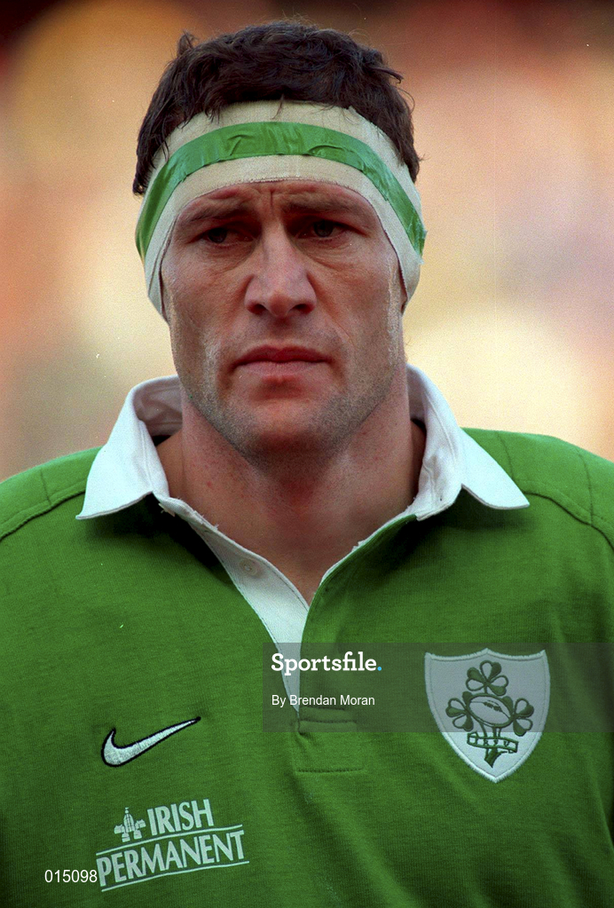 7 February 1998; Paddy Johns of Ireland prior to the Five Nations Rugby Championship match between Ireland and Scotland at Lansdowne Road in Dublin, Ireland. Photo by Brendan Moran/Sportsfile