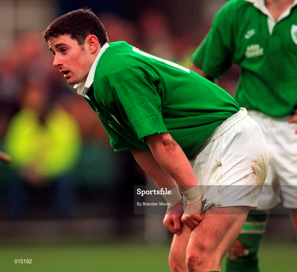 18 January 1997; Brian O'Meara of Ireland during the Five Nations Rugby Championship match between Ireland and France at Lansdowne Road in Dublin. Photo by Brendan Moran/Sportsfile