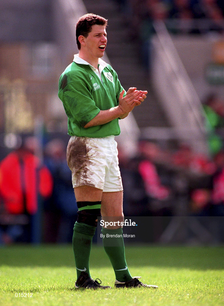 4 April 1998; Ciaran Clarke of Ireland during the Five Nations Rugby Championship match between England and Ireland at Twickenham Stadium in London, England. Photo by Brendan Moran/Sportsfile