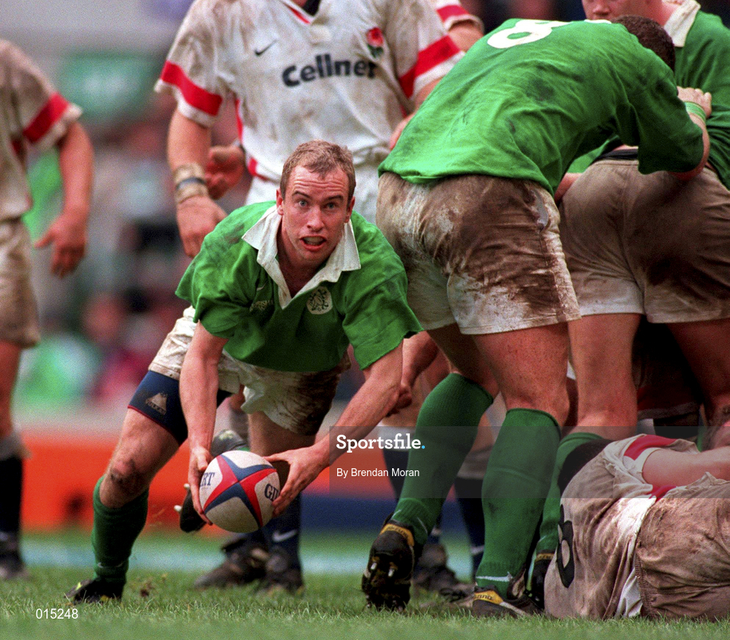4 April 1998; Conor McGuinness of Ireland during the Five Nations Rugby Championship match between England and Ireland at Twickenham Stadium in London, England. Photo by Brendan Moran/Sportsfile