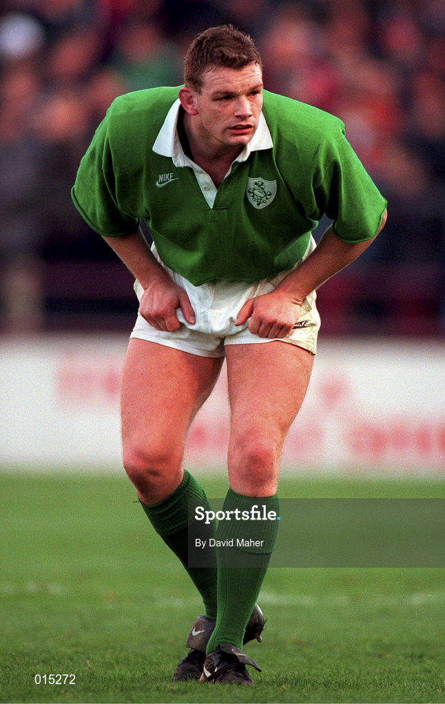 18 November 1995; David Corkery of Ireland during the Autumn International match between Ireland and Fiji at Lansdowne Road in Dublin. Photo by David Maher/Sportsfile