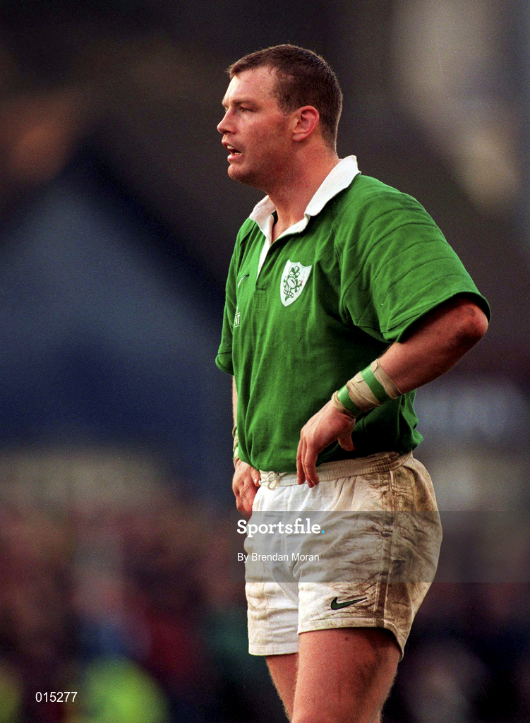 7 February 1998; David Corkery of Ireland during the Five Nations Rugby Championship match between Ireland and Scotland at Lansdowne Road in Dublin, Ireland. Photo by Brendan Moran/Sportsfile