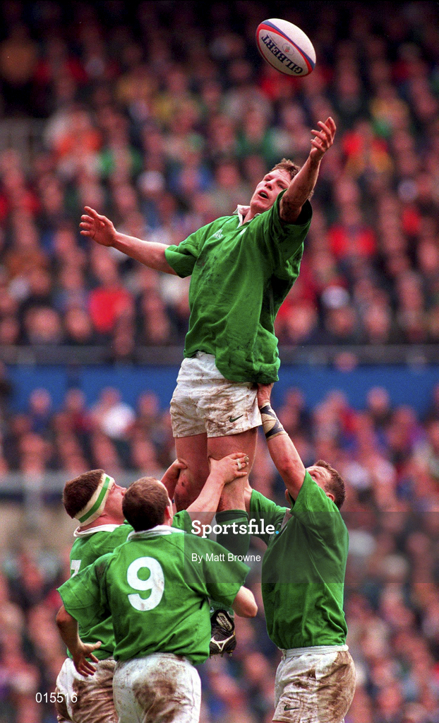 4 April 1998; Malcolm O'Kelly of Ireland during the Five Nations Rugby Championship match between England and Ireland at Twickenham Stadium in London, England. Photo by Matt Browne/Sportsfile