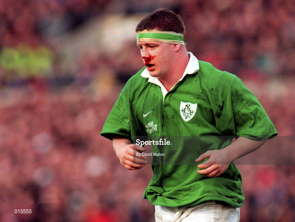 7 February 1998; Paul Wallace of Ireland during the Five Nations Rugby Championship match between Ireland and Scotland at Lansdowne Road in Dublin, Ireland. Photo by David Maher/Sportsfile