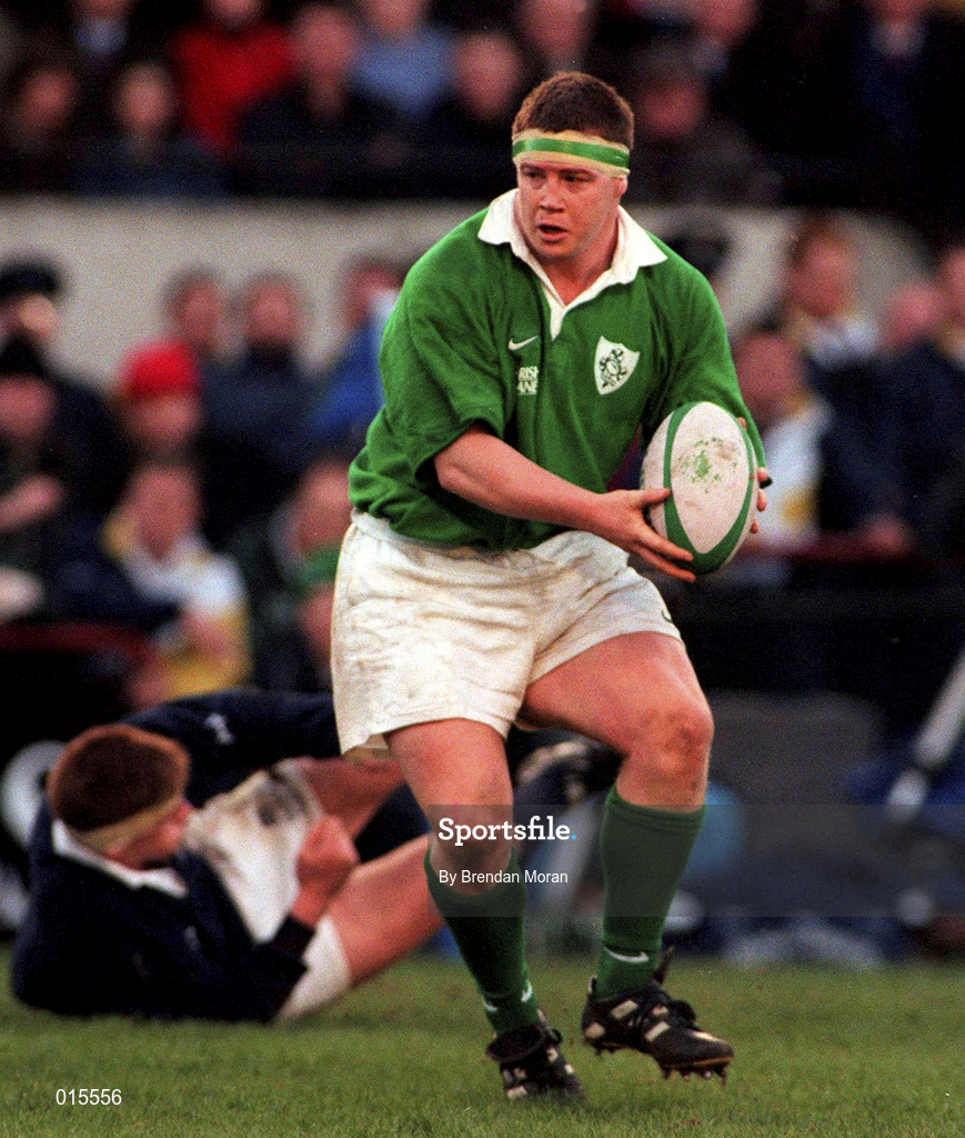 7 February 1998; Paul Wallace of Ireland during the Five Nations Rugby Championship match between Ireland and Scotland at Lansdowne Road in Dublin, Ireland. Photo by Brendan Moran/Sportsfile