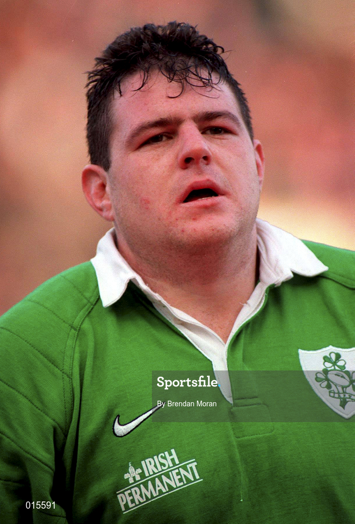 7 February 1998; Reggie Corrigan of Ireland prior to the Five Nations Rugby Championship match between Ireland and Scotland at Lansdowne Road in Dublin, Ireland. Photo by Brendan Moran/Sportsfile