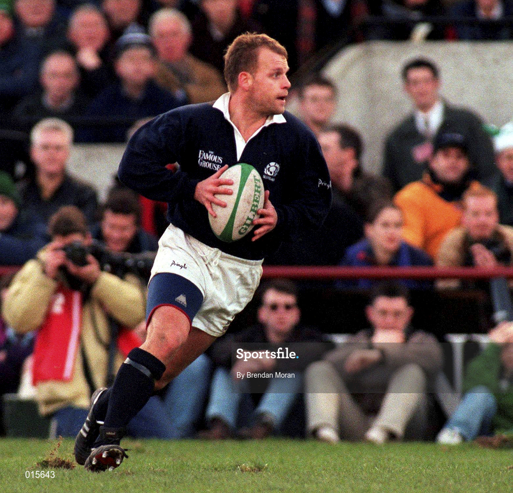 7 February 1998; Rowen Shepard of Scotland during the Five Nations Rugby Championship match between Ireland and Scotland at Lansdowne Road in Dublin, Ireland. Photo by Brendan Moran/Sportsfile