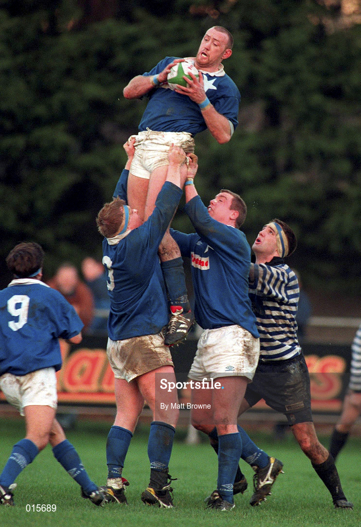 22 November 1997; Trevor Brennan of St Mary's College wins a lineout during the All-Ireland League Division 1 match between St Mary's College RFC and Blackrock College RFC at Templeville Road in Dublin. Photo by Matt Browne/Sportsfile