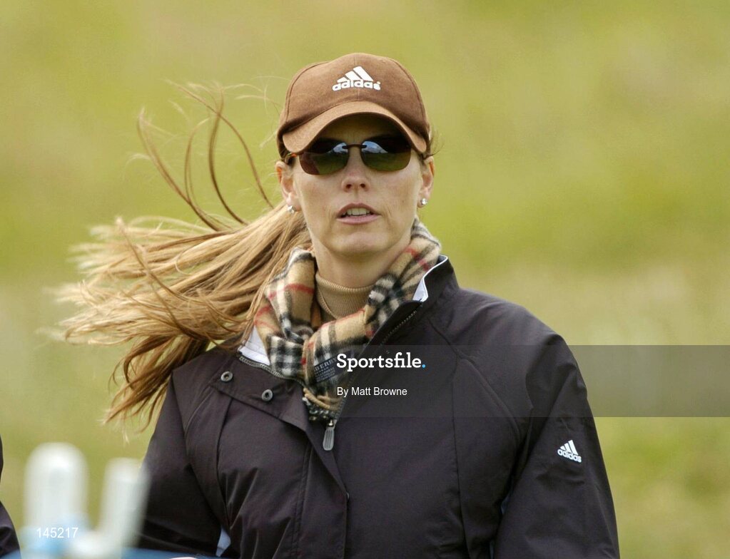 2 July 2004; Treacy Goosen watches her husband during the Smurfit European Open. South Course, K Club, Straffan, Co. Kildare, Ireland. Picture credit; Matt Browne / SPORTSFILE