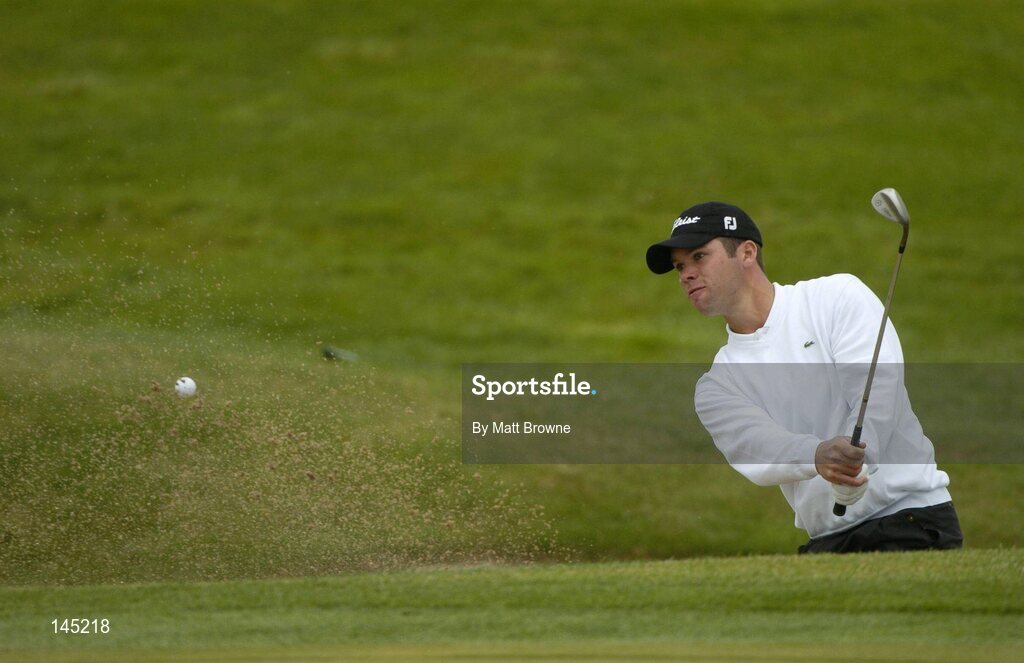 2 July 2004; Paul Casey plays from the bunker onto the 17th green during the Smurfit European Open. South Course, K Club, Straffan, Co. Kildare, Ireland. Picture credit; Matt Browne / SPORTSFILE