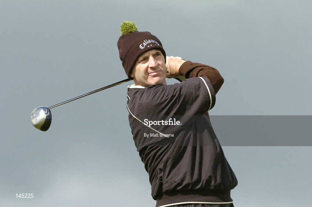 2 July 2004; Philip Price watches his drive from the 18th tee box during the Smurfit European Open. South Course, K Club, Straffan, Co. Kildare, Ireland. Picture credit; Matt Browne / SPORTSFILE