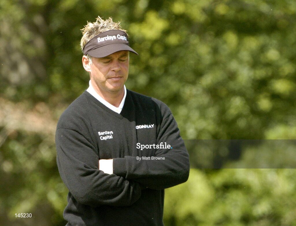2 July 2004; Darren Clarke relaxes as he contemplates his next shot during the Smurfit European Open. South Course, K Club, Straffan, Co. Kildare, Ireland. Picture credit; Matt Browne / SPORTSFILE