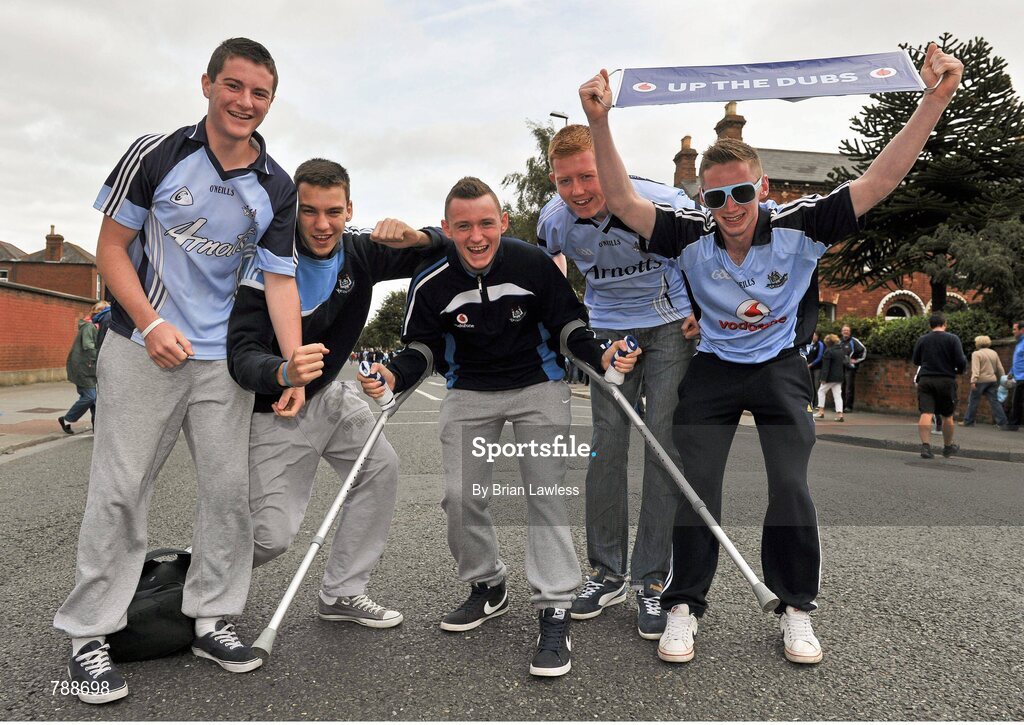 1 September 2013; Dublin supporters on their way to the match. GAA Football All-Ireland Senior Championship, Semi-Final, Dublin v Kerry, Croke Park, Dublin. Picture credit: Brian Lawless / SPORTSFILE
