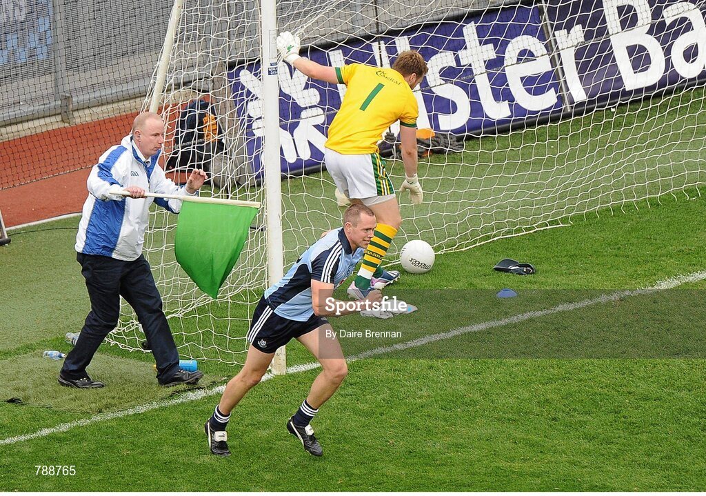 1 September 2013; Dean Rock, Dublin, celebrates his side's third goal. GAA Football All-Ireland Senior Championship, Semi-Final, Dublin v Kerry, Croke Park, Dublin. Picture credit: Dáire Brennan / SPORTSFILE
