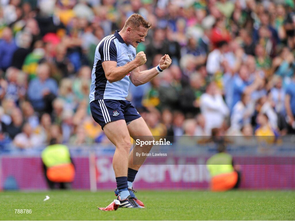 1 September 2013; Paul Flynn, Dublin, celebrates in the final minutes of the match. GAA Football All-Ireland Senior Championship, Semi-Final, Dublin v Kerry, Croke Park, Dublin. Picture credit: Brian Lawless / SPORTSFILE