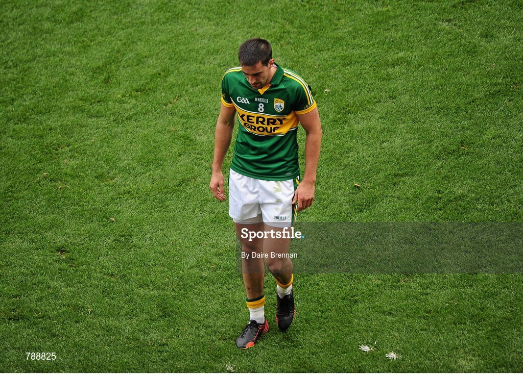 1 September 2013; Anthony Maher, Kerry, leaves the pitch after being sent off. GAA Football All-Ireland Senior Championship, Semi-Final, Dublin v Kerry, Croke Park, Dublin. Picture credit: Dáire Brennan / SPORTSFILE