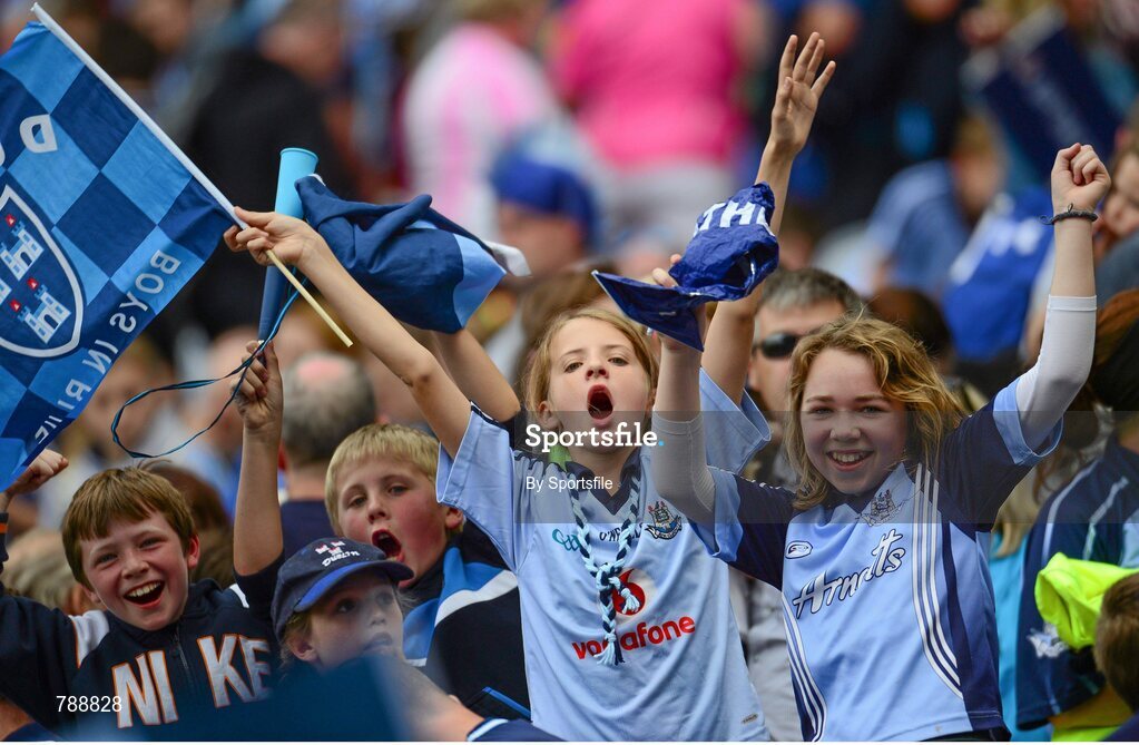 1 September 2013; Dublin fans celebrate after the game. GAA Football All-Ireland Senior Championship, Semi-Final, Dublin v Kerry, Croke Park, Dublin. Photo by Sportsfile