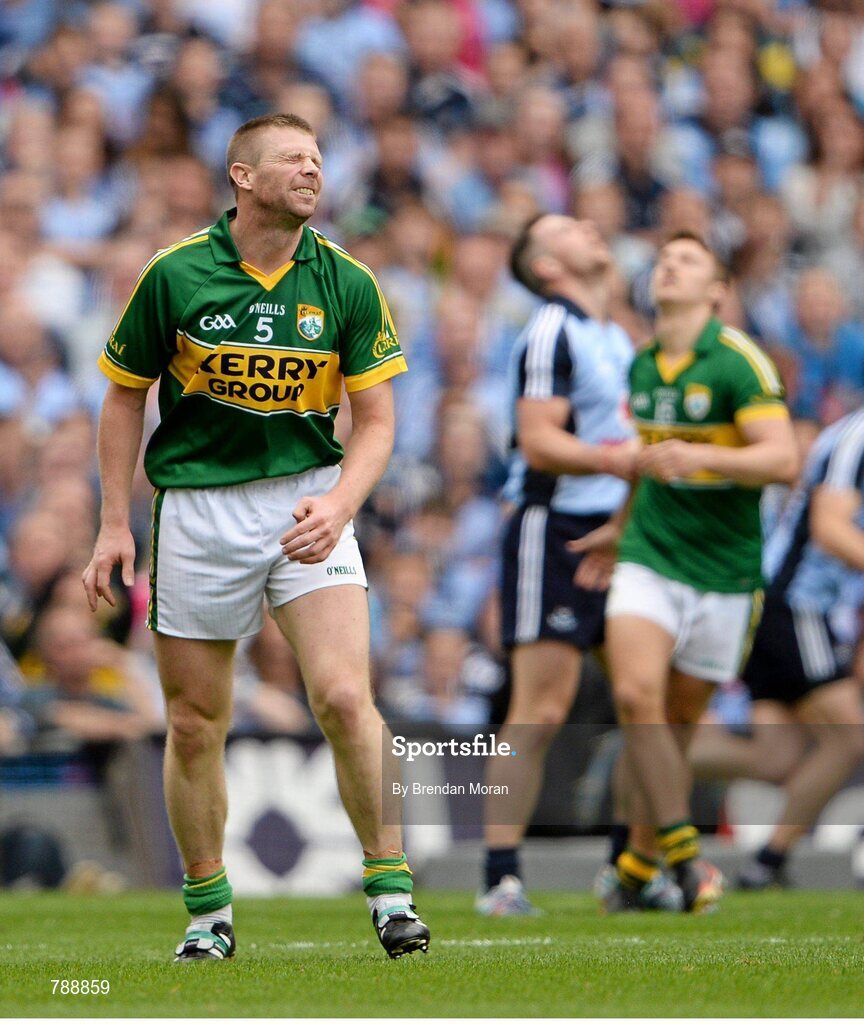 1 September 2013; Tomás O Sé, Kerry, reacts after missing a chance of a point. GAA Football All-Ireland Senior Championship, Semi-Final, Dublin v Kerry, Croke Park, Dublin. Picture credit: Brendan Moran / SPORTSFILE
