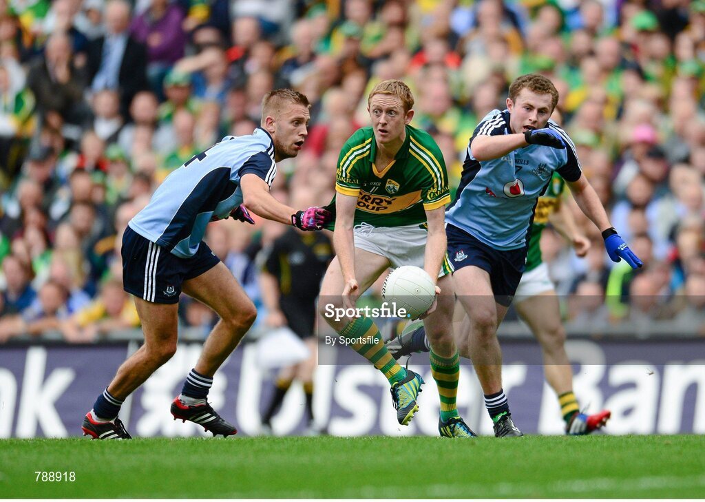 1 September 2013; Colm Cooper, Kerry, in action against Jonny Cooper, left, and Jack McCaffrey, Dublin. GAA Football All-Ireland Senior Championship, Semi-Final, Dublin v Kerry, Croke Park, Dublin. Photo by Sportsfile