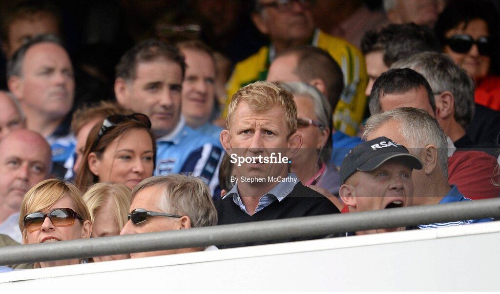 1 September 2013; Leinster's Leo Cullen watches on ahead of the game. GAA Football All-Ireland Senior Championship, Semi-Final, Dublin v Kerry, Croke Park, Dublin. Picture credit: Stephen McCarthy / SPORTSFILE