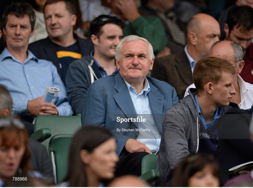 1 September 2013; Former Taoiseach Bertie Ahern ahead of the game. GAA Football All-Ireland Senior Championship, Semi-Final, Dublin v Kerry, Croke Park, Dublin. Picture credit: Stephen McCarthy / SPORTSFILE