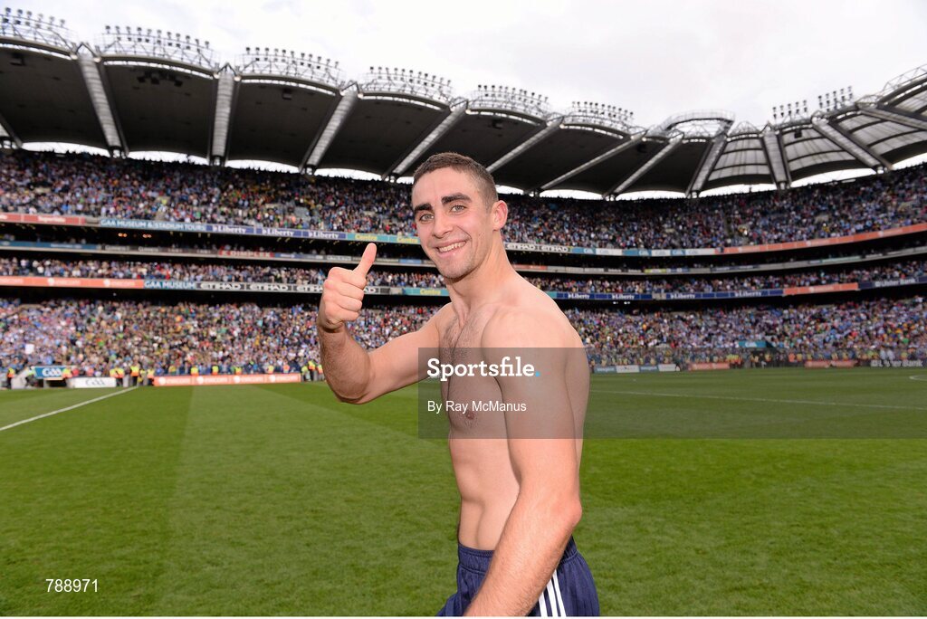 1 September 2013; Dublin's James McCarthy celebrates after the game. GAA Football All-Ireland Senior Championship, Semi-Final, Dublin v Kerry, Croke Park, Dublin. Picture credit: Ray McManus / SPORTSFILE