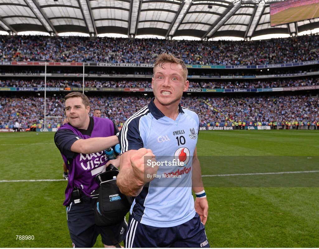 1 September 2013; Dublin's Paul Flynn celebrates after the game. GAA Football All-Ireland Senior Championship, Semi-Final, Dublin v Kerry, Croke Park, Dublin. Picture credit: Ray McManus / SPORTSFILE