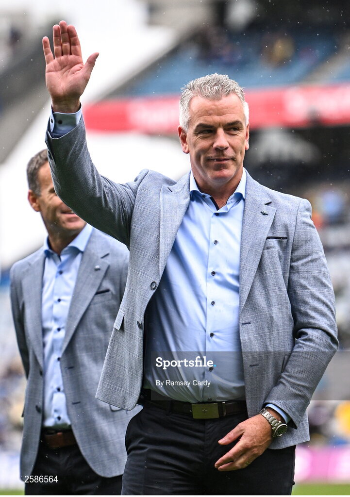 30 July 2023; Pádraic Joyce of the 1998 All-Ireland winning Galway jubilee team who were honoured before the GAA Football All-Ireland Senior Championship final match between Dublin and Kerry at Croke Park in Dublin. Photo by Ramsey Cardy/Sportsfile