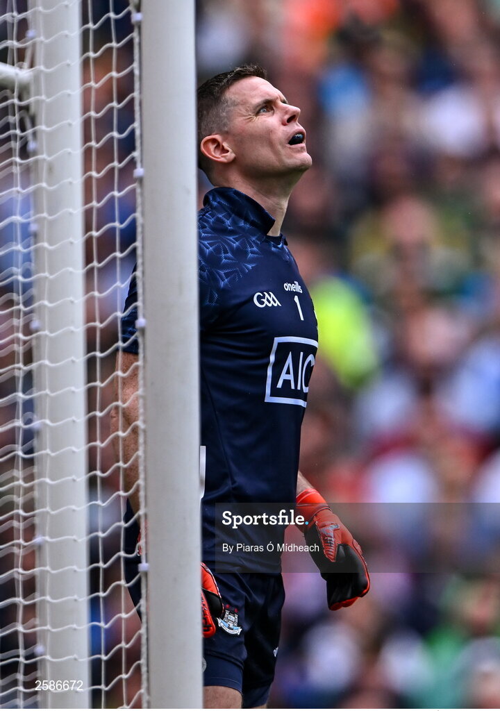 30 July 2023; Dublin goalkeeper Stephen Cluxton during the GAA Football All-Ireland Senior Championship final match between Dublin and Kerry at Croke Park in Dublin. Photo by Piaras Ó Mídheach/Sportsfile