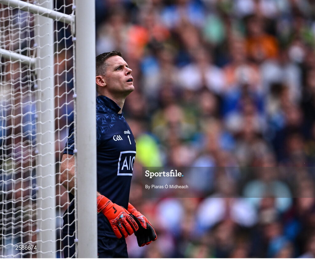 30 July 2023; Dublin goalkeeper Stephen Cluxton during the GAA Football All-Ireland Senior Championship final match between Dublin and Kerry at Croke Park in Dublin. Photo by Piaras Ó Mídheach/Sportsfile