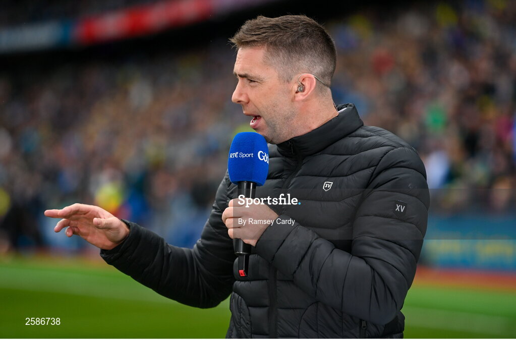 30 July 2023; RTE Sport analyst Marc O Se before the GAA Football All-Ireland Senior Championship final match between Dublin and Kerry at Croke Park in Dublin. Photo by Ramsey Cardy/Sportsfile