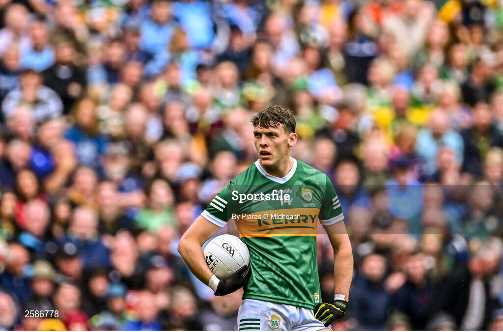 30 July 2023; David Clifford of Kerry during the GAA Football All-Ireland Senior Championship final match between Dublin and Kerry at Croke Park in Dublin. Photo by Piaras Ó Mídheach/Sportsfile