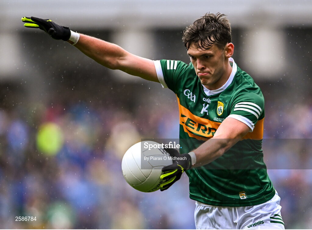 30 July 2023; David Clifford of Kerry during the GAA Football All-Ireland Senior Championship final match between Dublin and Kerry at Croke Park in Dublin. Photo by Piaras Ó Mídheach/Sportsfile