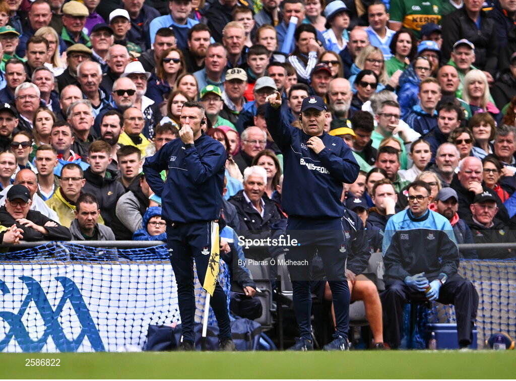 30 July 2023; Dublin manager Dessie Farrell during the GAA Football All-Ireland Senior Championship final match between Dublin and Kerry at Croke Park in Dublin. Photo by Piaras Ó Mídheach/Sportsfile