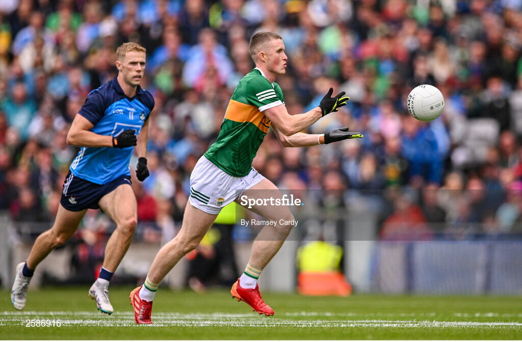30 July 2023; Jason Foley of Kerry during the GAA Football All-Ireland Senior Championship final match between Dublin and Kerry at Croke Park in Dublin. Photo by Ramsey Cardy/Sportsfile