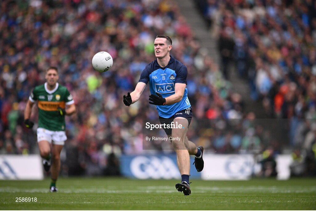 30 July 2023; Brian Fenton of Dublin during the GAA Football All-Ireland Senior Championship final match between Dublin and Kerry at Croke Park in Dublin. Photo by Ramsey Cardy/Sportsfile