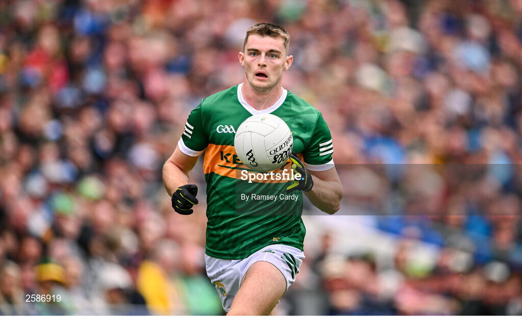 30 July 2023; Diarmuid O'Connor of Kerry during the GAA Football All-Ireland Senior Championship final match between Dublin and Kerry at Croke Park in Dublin. Photo by Ramsey Cardy/Sportsfile
