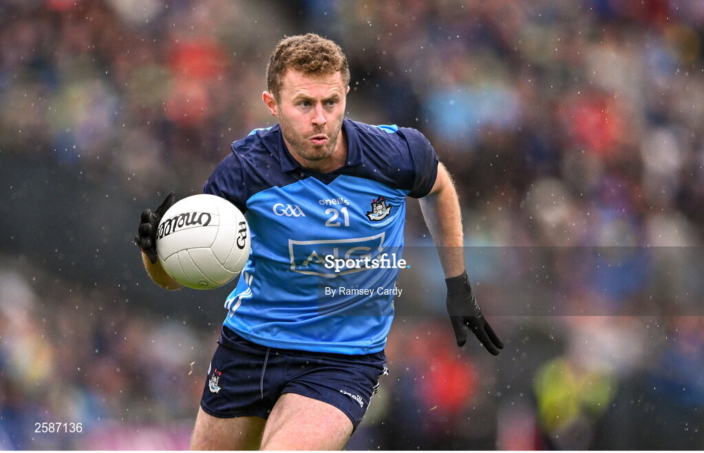 30 July 2023; Jack McCaffrey of Dublin during the GAA Football All-Ireland Senior Championship final match between Dublin and Kerry at Croke Park in Dublin. Photo by Ramsey Cardy/Sportsfile