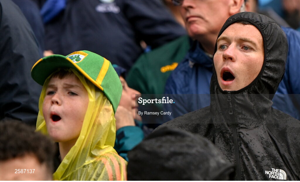 30 July 2023; Kerry supporters watch on in the final moments during the GAA Football All-Ireland Senior Championship final match between Dublin and Kerry at Croke Park in Dublin. Photo by Ramsey Cardy/Sportsfile