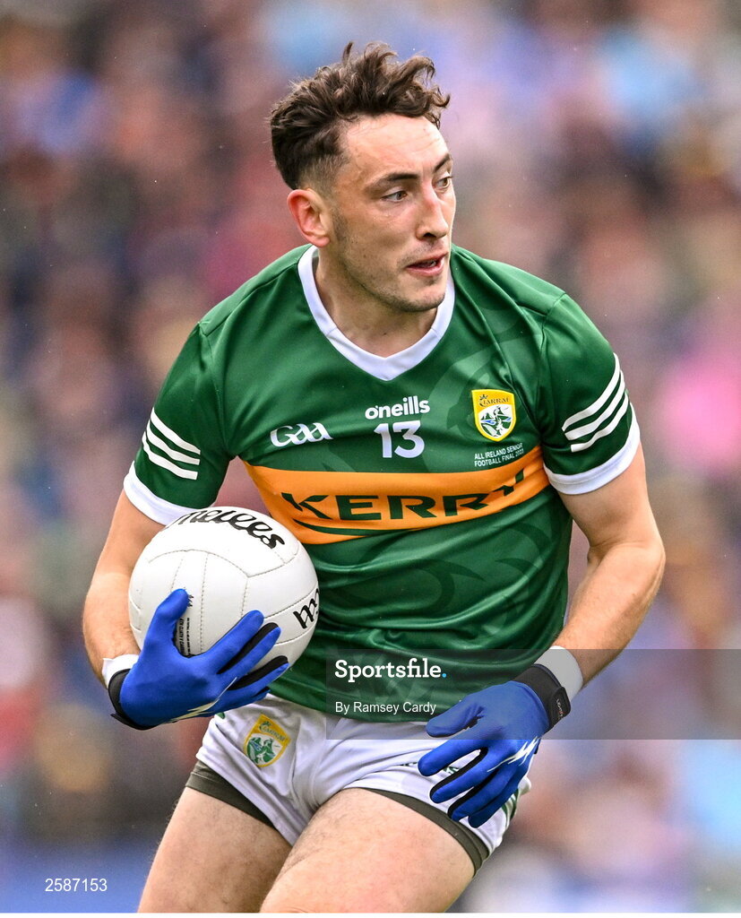 30 July 2023; Paudie Clifford of Kerry during the GAA Football All-Ireland Senior Championship final match between Dublin and Kerry at Croke Park in Dublin. Photo by Ramsey Cardy/Sportsfile