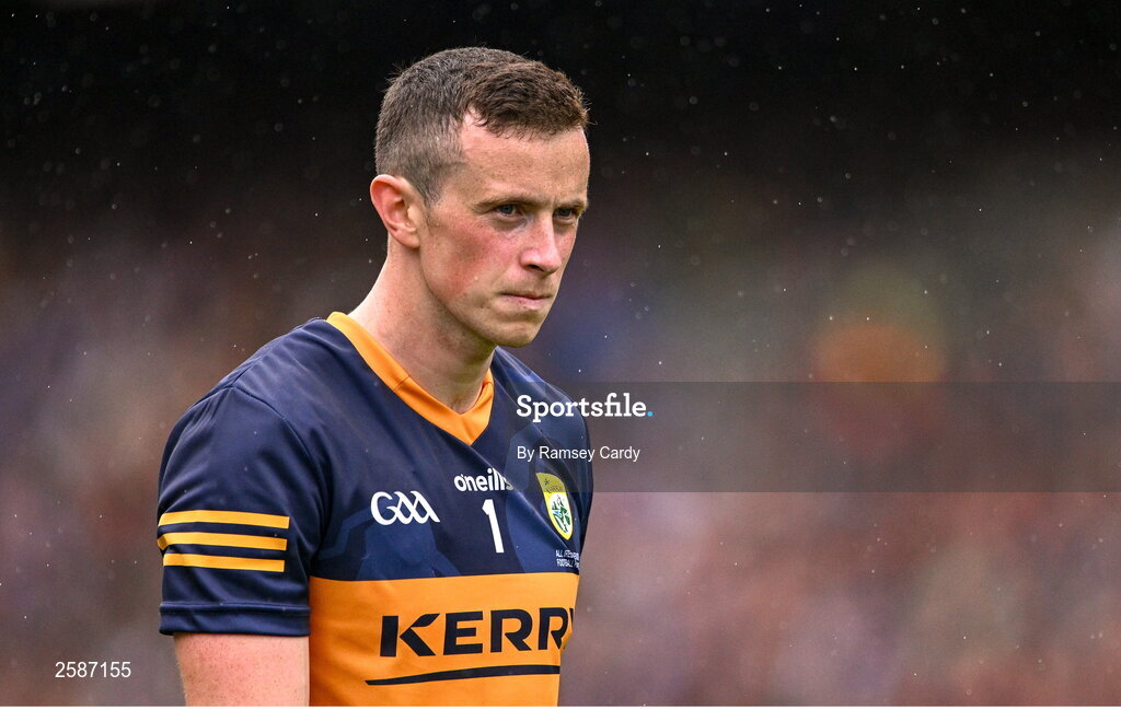 30 July 2023; Kerry goalkeeper Shane Ryan during the GAA Football All-Ireland Senior Championship final match between Dublin and Kerry at Croke Park in Dublin. Photo by Ramsey Cardy/Sportsfile