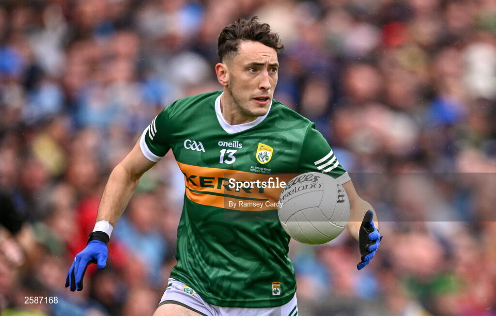 30 July 2023; Paudie Clifford of Kerry during the GAA Football All-Ireland Senior Championship final match between Dublin and Kerry at Croke Park in Dublin. Photo by Ramsey Cardy/Sportsfile