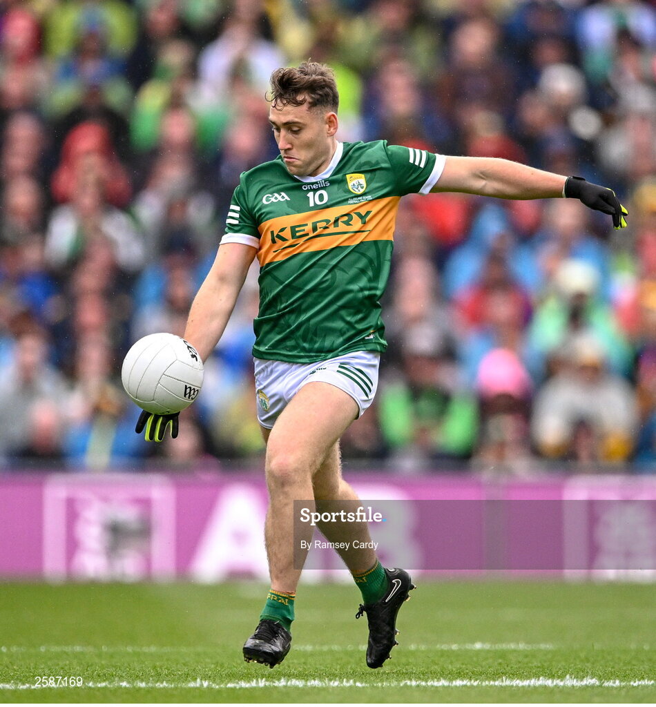30 July 2023; Dara Moynihan of Kerry during the GAA Football All-Ireland Senior Championship final match between Dublin and Kerry at Croke Park in Dublin. Photo by Ramsey Cardy/Sportsfile