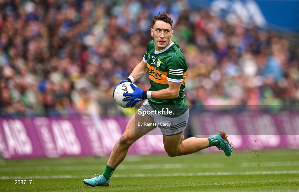 30 July 2023; Paudie Clifford of Kerry during the GAA Football All-Ireland Senior Championship final match between Dublin and Kerry at Croke Park in Dublin. Photo by Ramsey Cardy/Sportsfile
